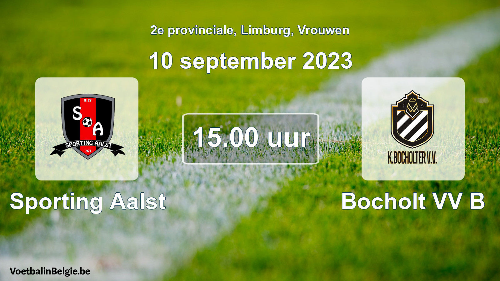 Geplande wedstrijd vrouwenvoetbal: Sporting Aalst - Bocholt VV B (10 september 2023)
