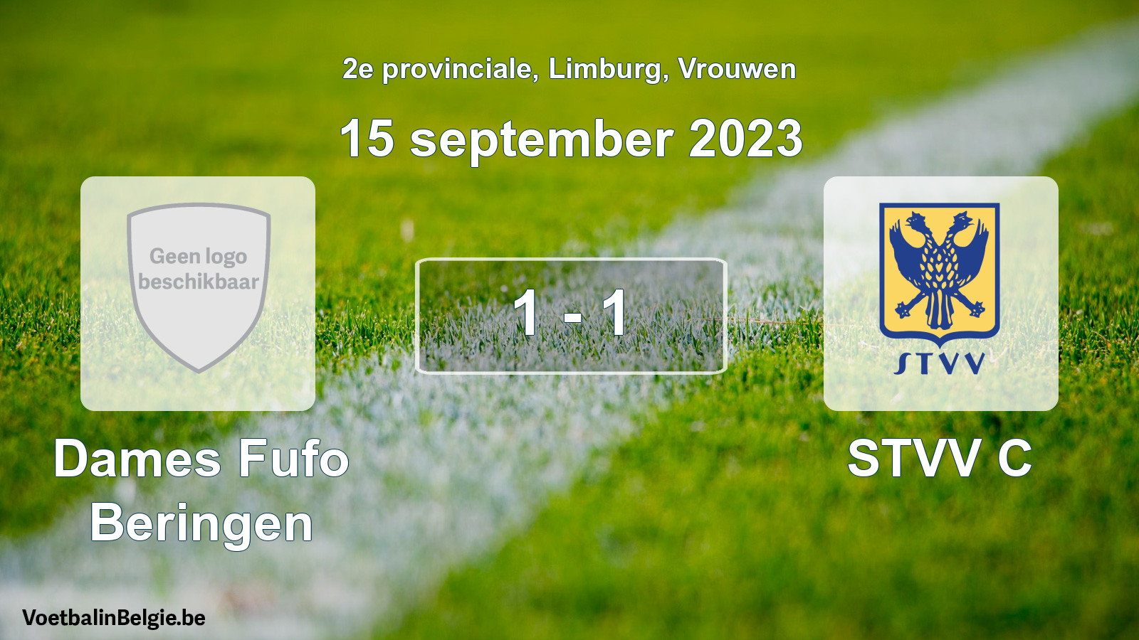 Gespeelde wedstrijd vrouwenvoetbal: Dames Fufo Beringen - STVV C 1 - 1 (15 september 2023)