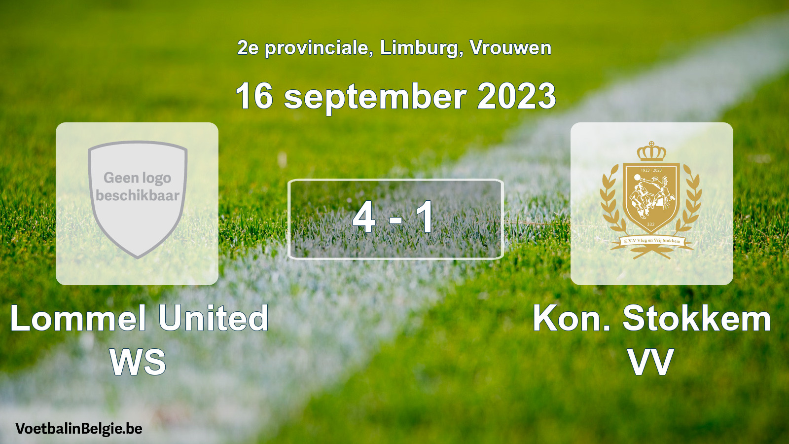 Gespeelde wedstrijd vrouwenvoetbal: Lommel United WS - Kon. Stokkem VV 4 - 1 (16 september 2023)