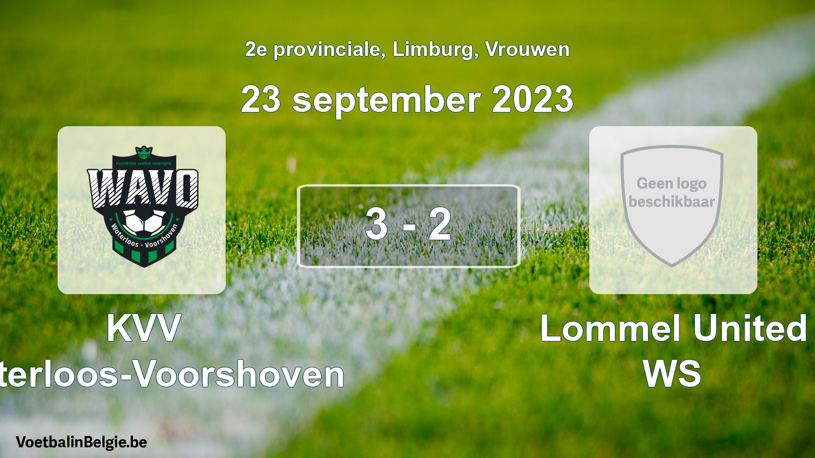 Gespeelde wedstrijd vrouwenvoetbal: KVV Waterloos-Voorshoven - Lommel United WS 3 - 2 (23 september 2023)