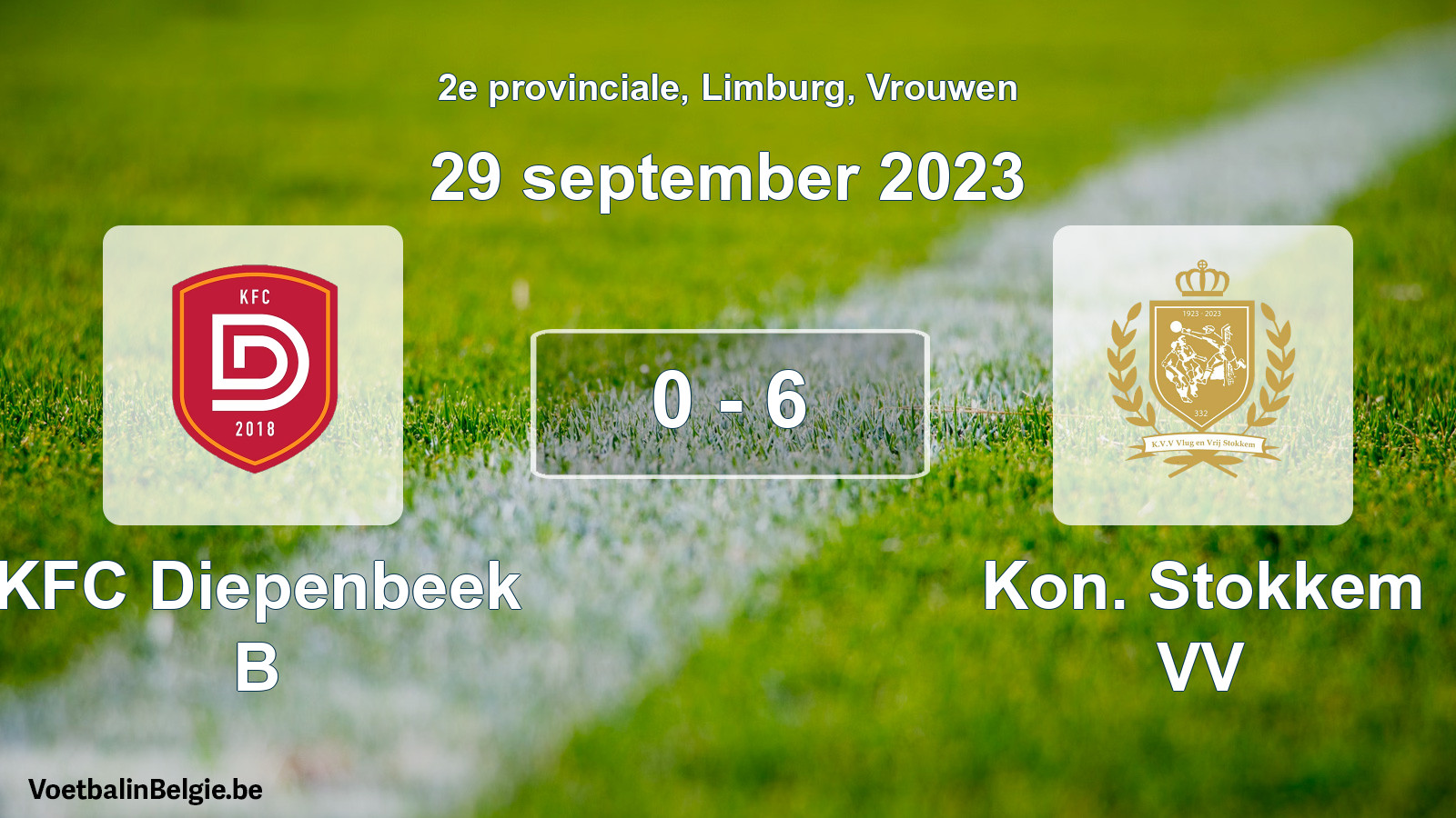 Gespeelde wedstrijd vrouwenvoetbal: KFC Diepenbeek B - Kon. Stokkem VV 0 - 6 (29 september 2023)