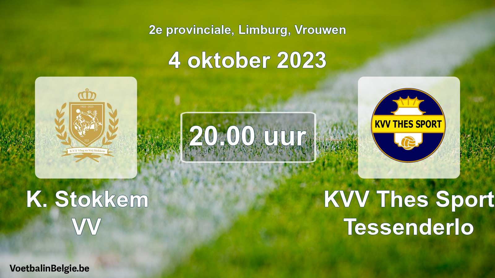 Match prévu football femmes: K. Stokkem VV - KVV Thes Sport Tessenderlo (4 octobre 2023)