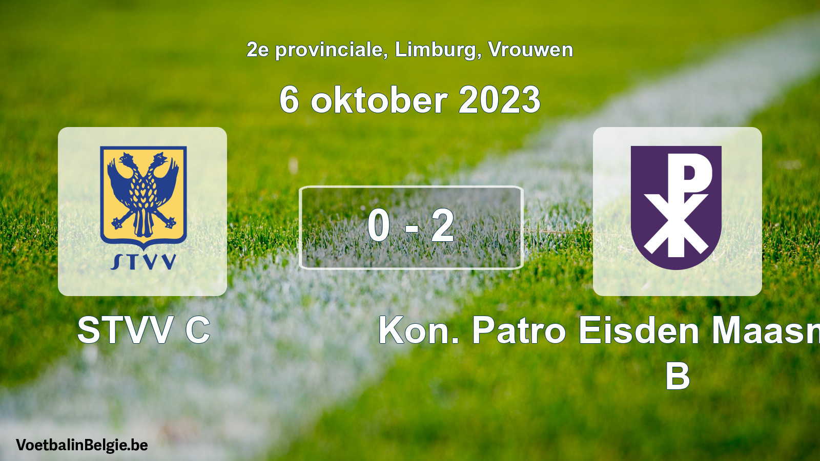 Gespeelde wedstrijd vrouwenvoetbal: STVV C - Kon. Patro Eisden Maasmechelen B 0 - 2 (6 oktober 2023)