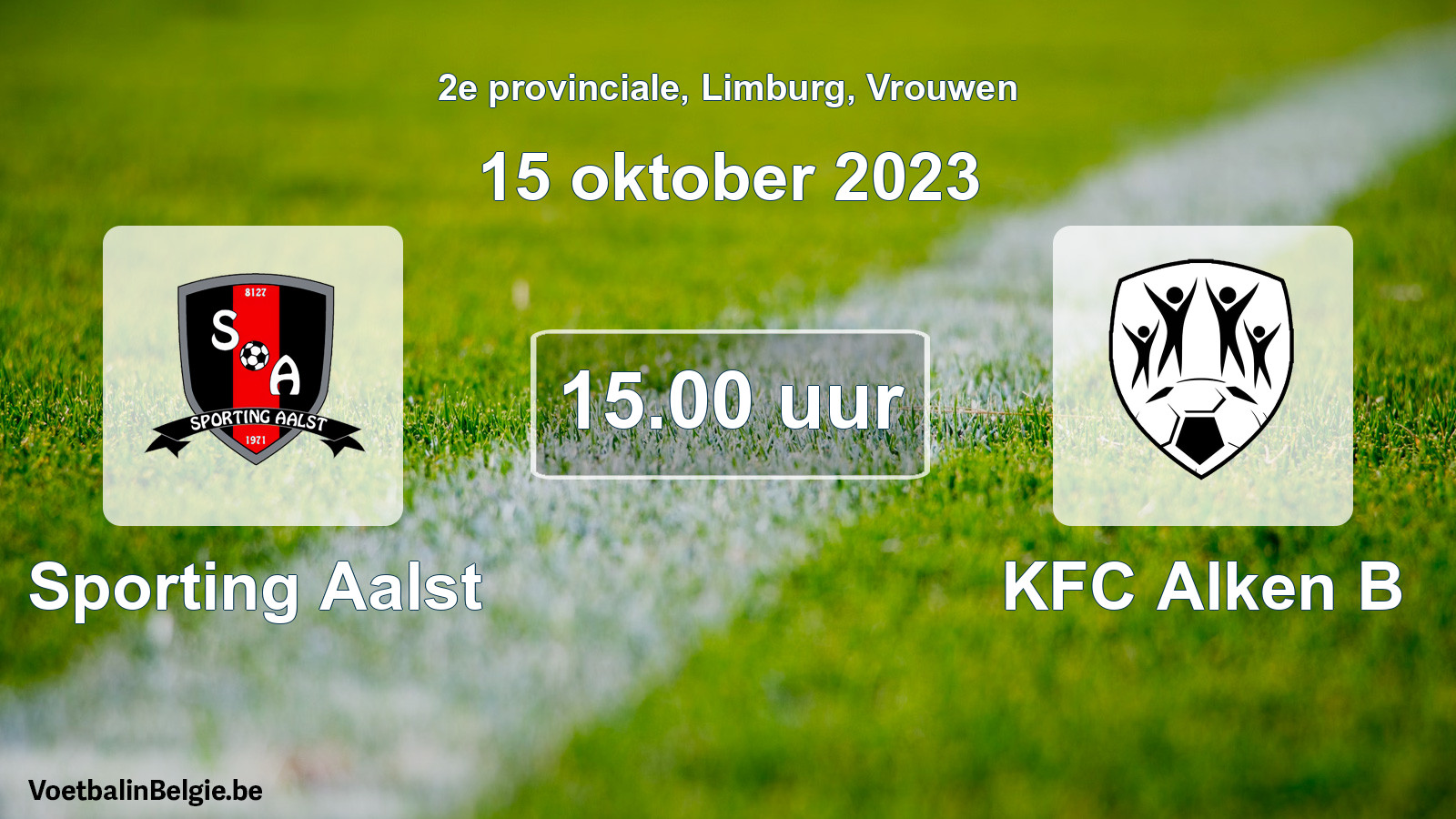 Geplande wedstrijd vrouwenvoetbal: Sporting Aalst - KFC Alken B (15 oktober 2023)
