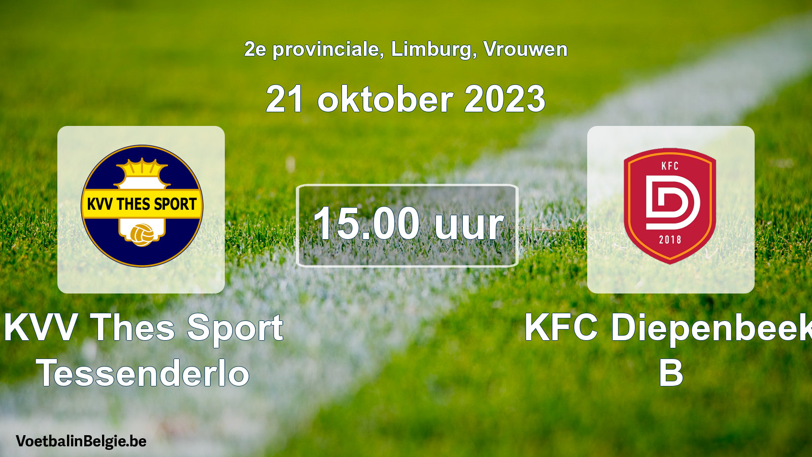 Geplande wedstrijd vrouwenvoetbal: KVV Thes Sport Tessenderlo - KFC Diepenbeek B (21 oktober 2023)