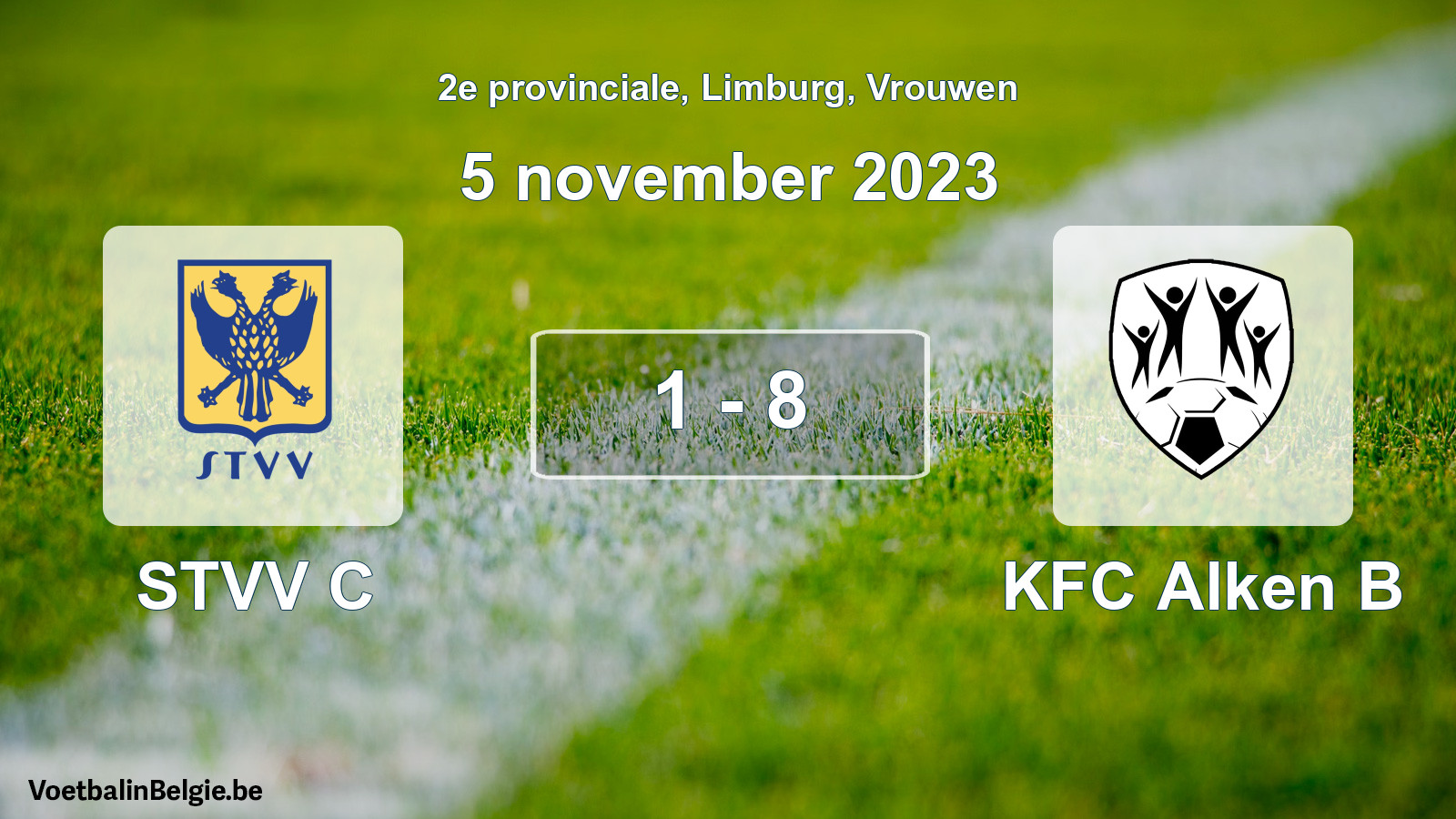 Gespeelde wedstrijd vrouwenvoetbal: STVV C - KFC Alken B 1 - 8 (5 november 2023)