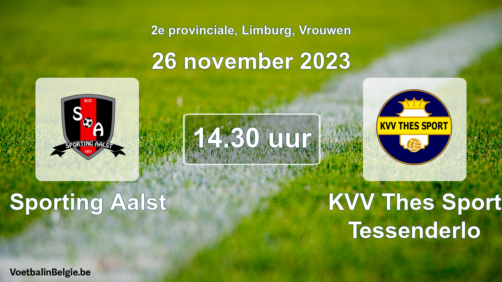Match prévu football femmes: Sporting Aalst - KVV Thes Sport Tessenderlo (26 novembre 2023)