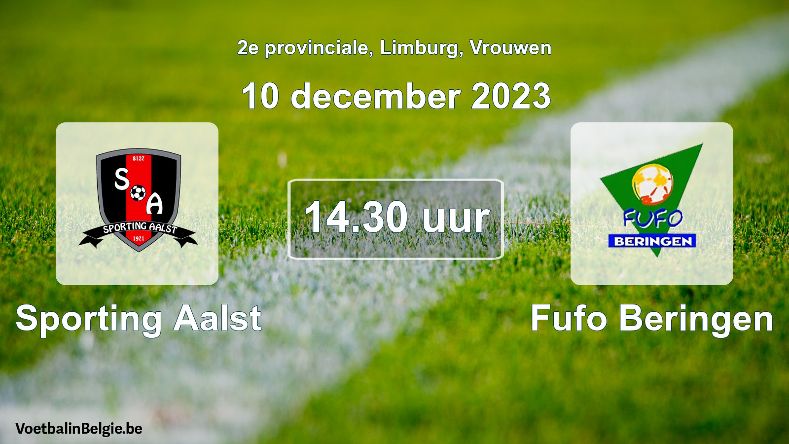 Match prévu football femmes: Sporting Aalst - Fufo Beringen (10 décembre 2023)