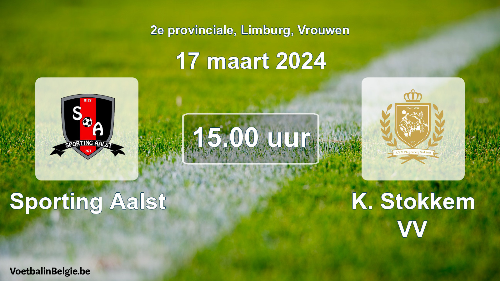 Match prévu football femmes: Sporting Aalst - K. Stokkem VV (17 mars 2024)