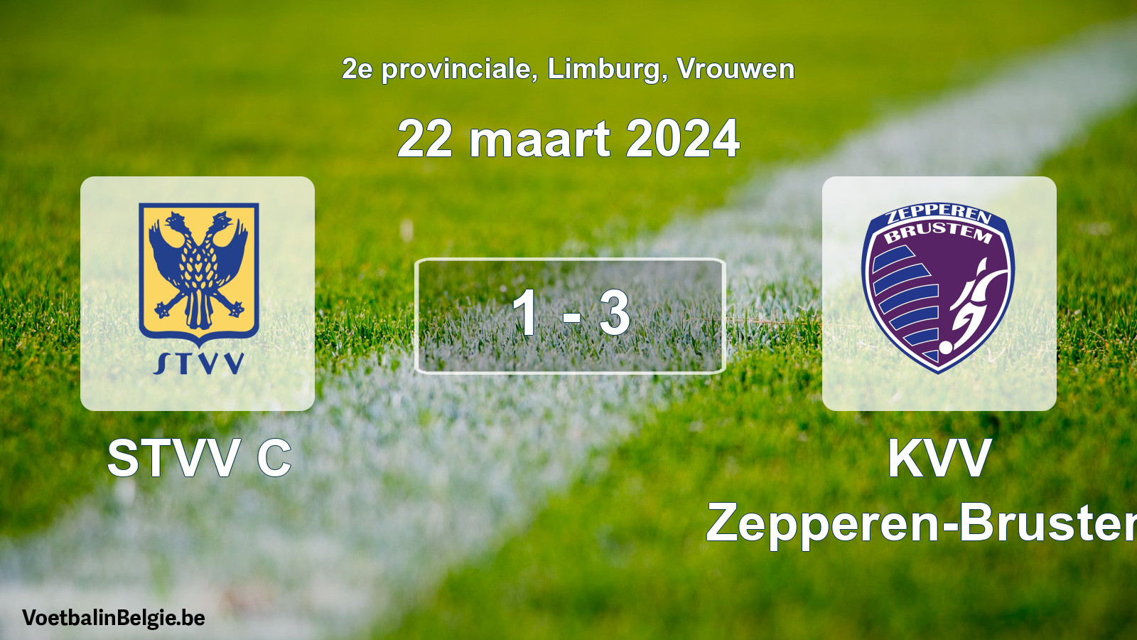 Match joué football femmes: STVV C - KVV Zepperen-Brustem 1 - 3 (22 mars 2024)