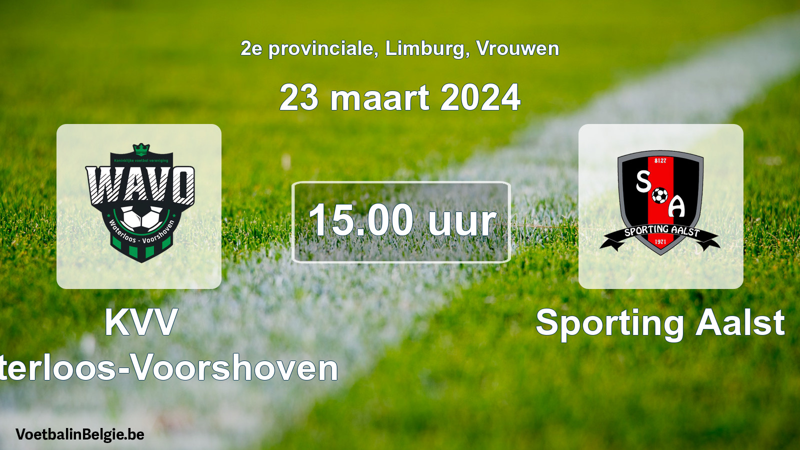 Scheduled match women football: KVV Waterloos-Voorshoven - Sporting Aalst (23 March 2024)