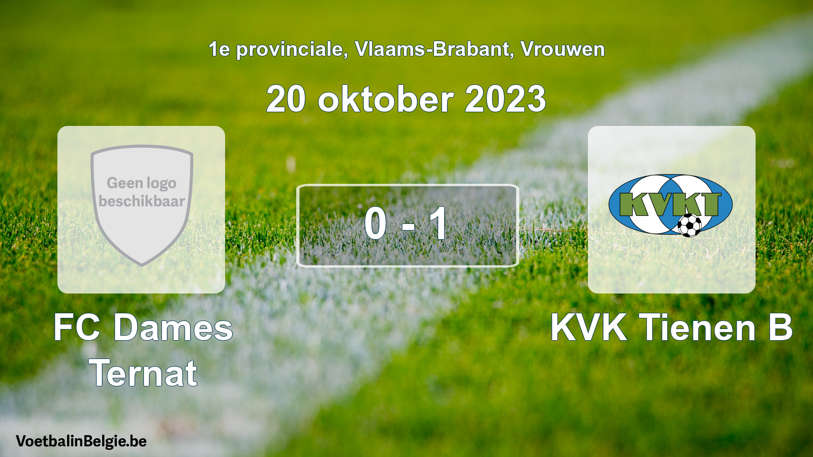 Gespeelde wedstrijd vrouwenvoetbal: FC Dames Ternat - KVK Tienen B 0 - 1 (20 oktober 2023)
