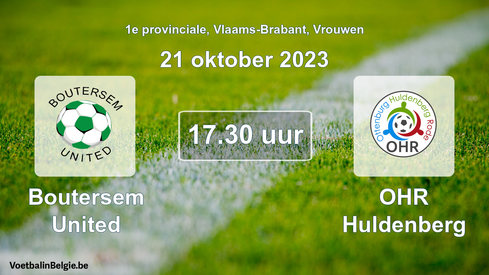 Geplande wedstrijd vrouwenvoetbal: Boutersem United - OHR Huldenberg (21 oktober 2023)
