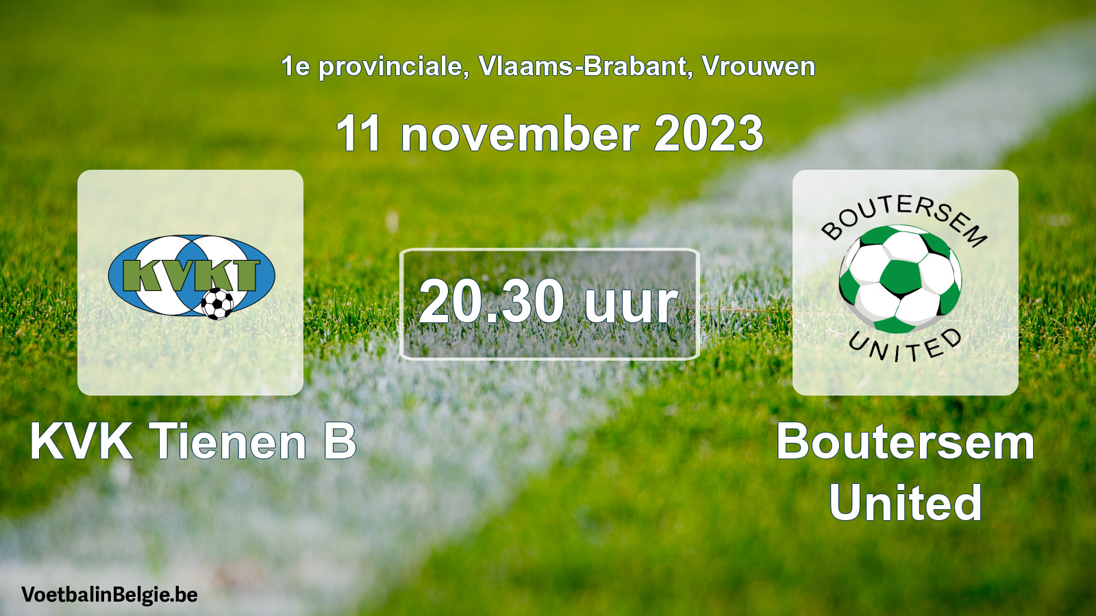 Geplande wedstrijd vrouwenvoetbal: KVK Tienen B - Boutersem United (11 november 2023)