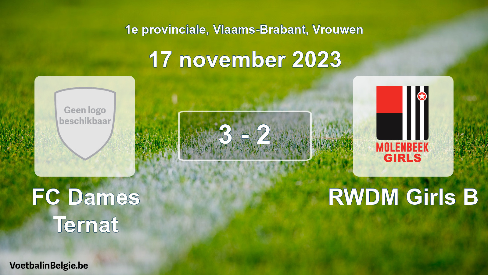 Gespeelde wedstrijd vrouwenvoetbal: FC Dames Ternat - RWDM Girls B 3 - 2 (17 november 2023)