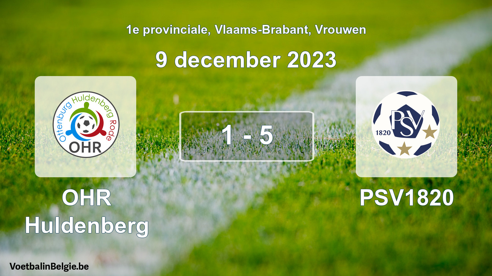 Gespeelde wedstrijd vrouwenvoetbal: OHR Huldenberg - PSV1820 1 - 5 (9 december 2023)