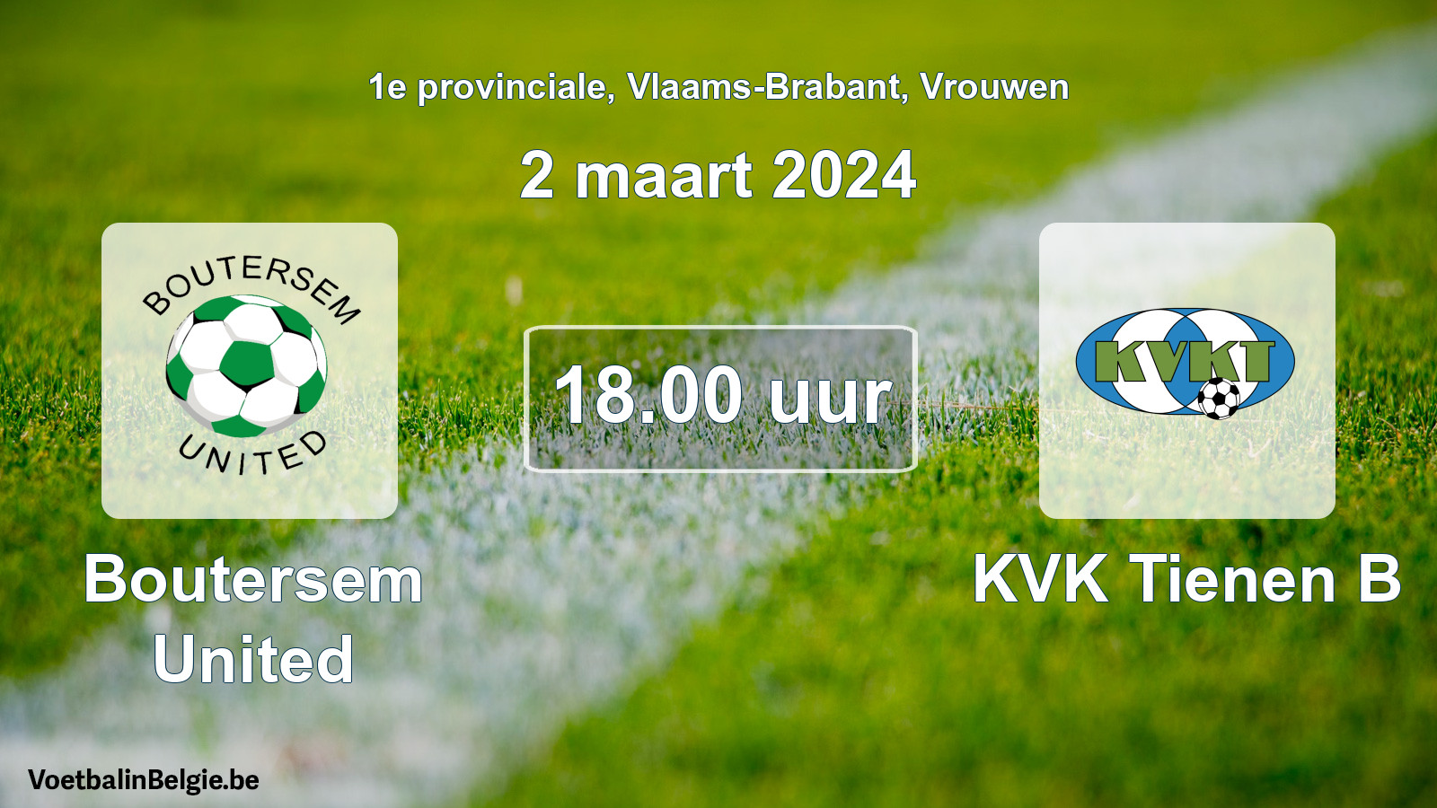 Match prévu football femmes: Boutersem United - KVK Tienen B (2 mars 2024)