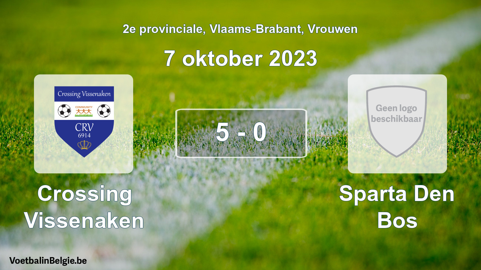 Gespeelde wedstrijd vrouwenvoetbal: Crossing Vissenaken - Sparta Den Bos 5 - 0 (7 oktober 2023)