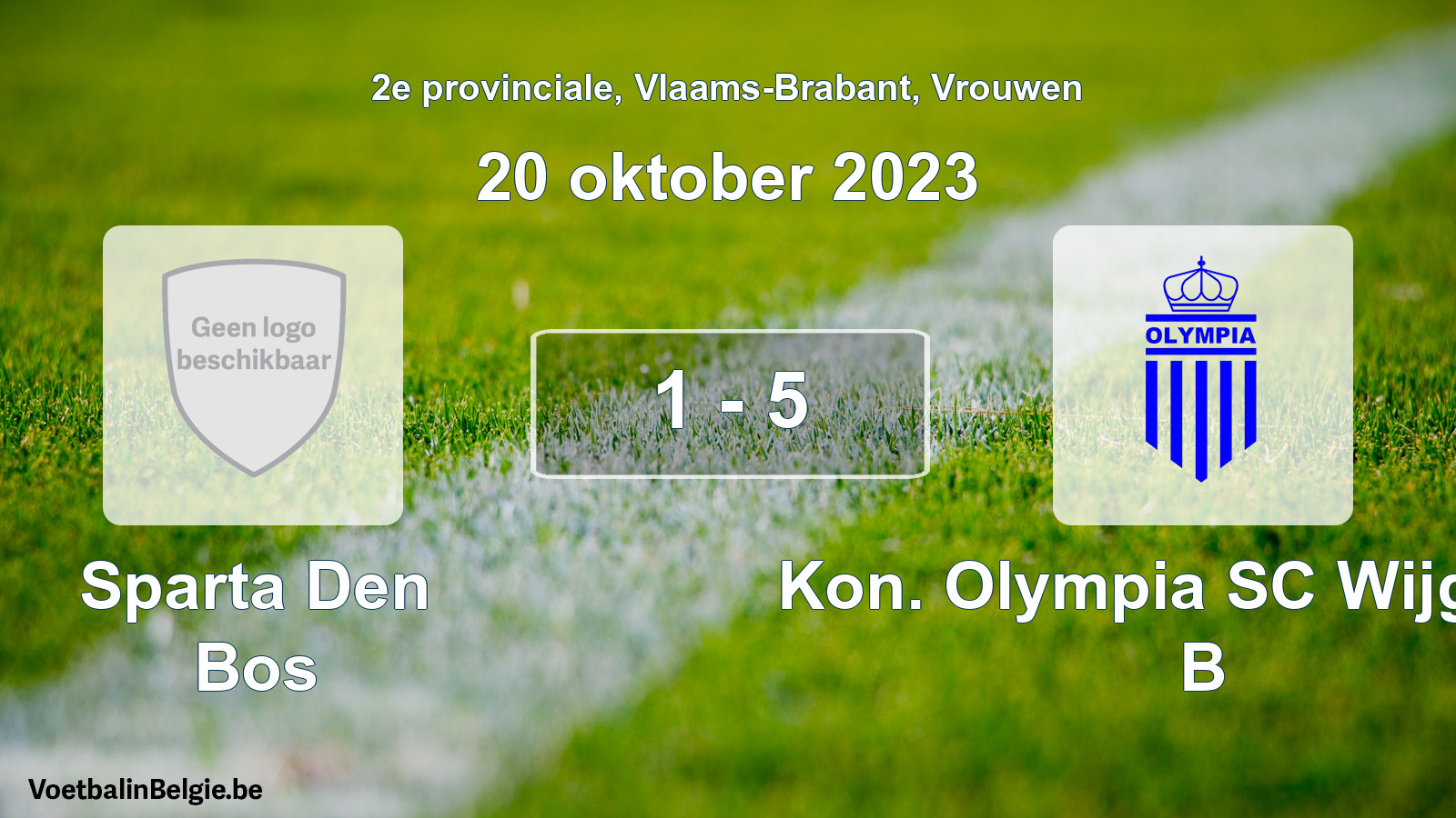Gespeelde wedstrijd vrouwenvoetbal: Sparta Den Bos - Kon. Olympia SC Wijgmaal B 1 - 5 (20 oktober 2023)