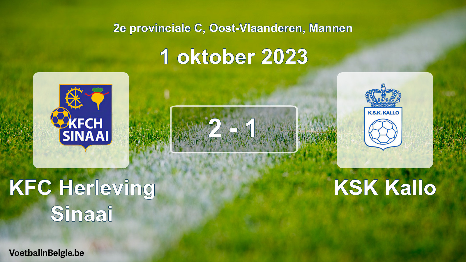 Gespeelde wedstrijd mannenvoetbal: KFC Herleving Sinaai - KSK Kallo 2 - 1 (1 oktober 2023)