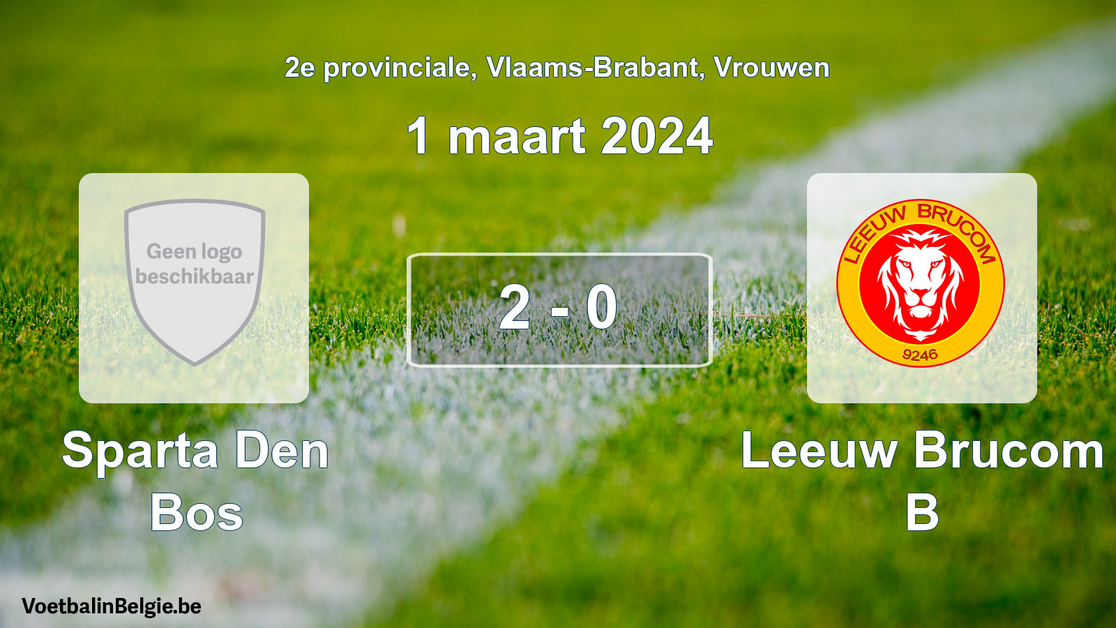Gespeelde wedstrijd vrouwenvoetbal: Sparta Den Bos - Leeuw Brucom B 2 - 0 (1 maart 2024)