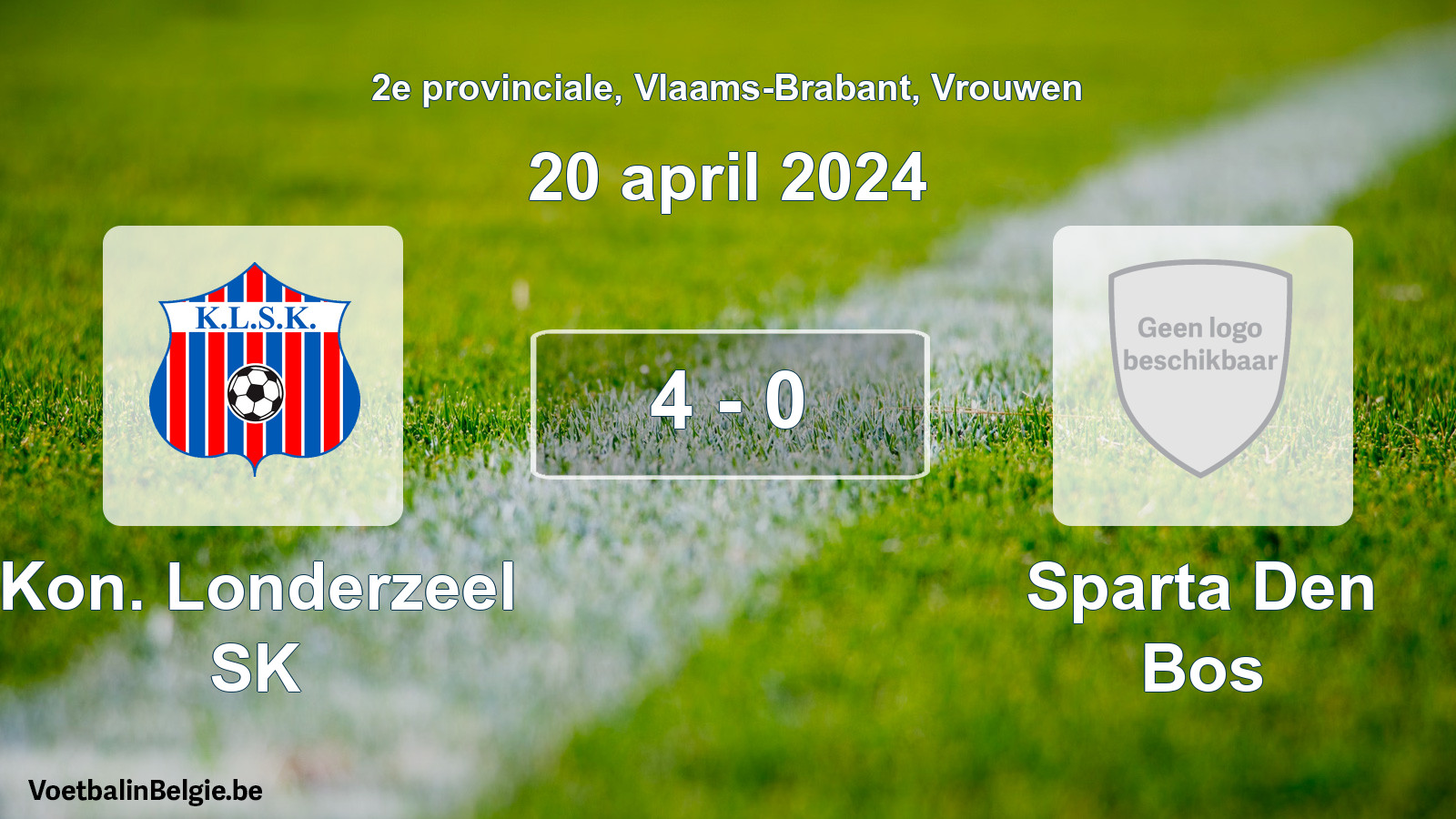 Gespeelde wedstrijd vrouwenvoetbal: Kon. Londerzeel SK - Sparta Den Bos 4 - 0 (20 april 2024)