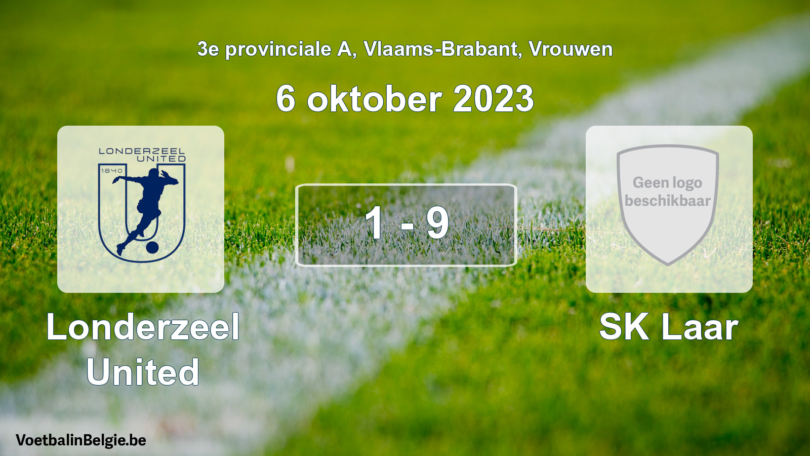 Gespeelde wedstrijd vrouwenvoetbal: Londerzeel United - SK Laar 1 - 9 (6 oktober 2023)