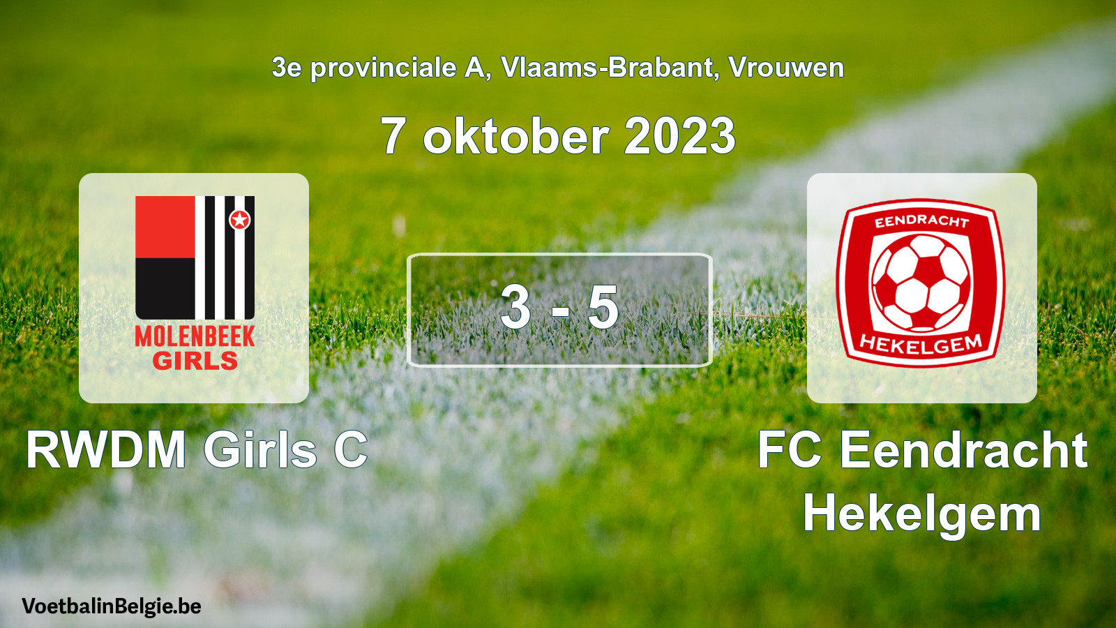 Gespeelde wedstrijd vrouwenvoetbal: RWDM Girls C - FC Eendracht Hekelgem 3 - 5 (7 oktober 2023)