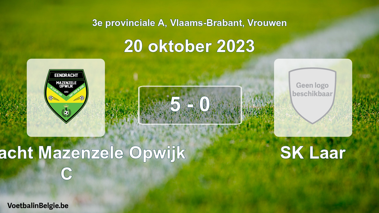 Gespeelde wedstrijd vrouwenvoetbal: Eendracht Mazenzele Opwijk C - SK Laar 5 - 0 (20 oktober 2023)