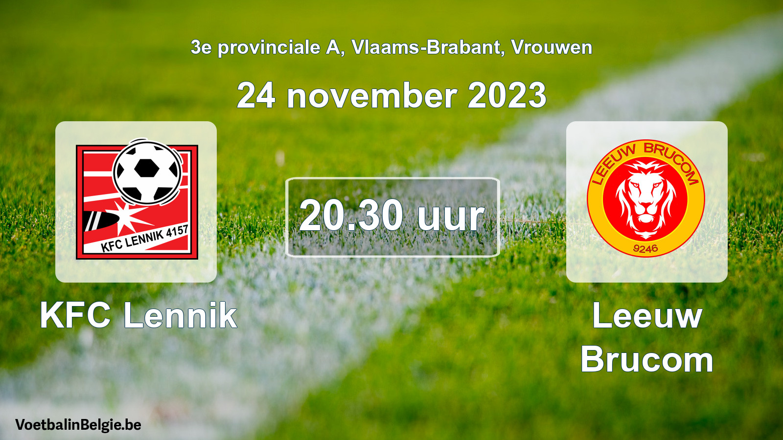 Scheduled match women football: KFC Lennik - Leeuw Brucom (24 November 2023)