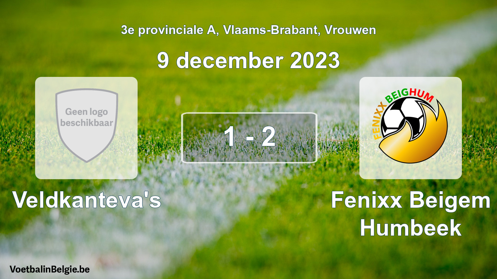 Gespeelde wedstrijd vrouwenvoetbal: Veldkanteva's - Fenixx Beigem Humbeek 1 - 2 (9 december 2023)