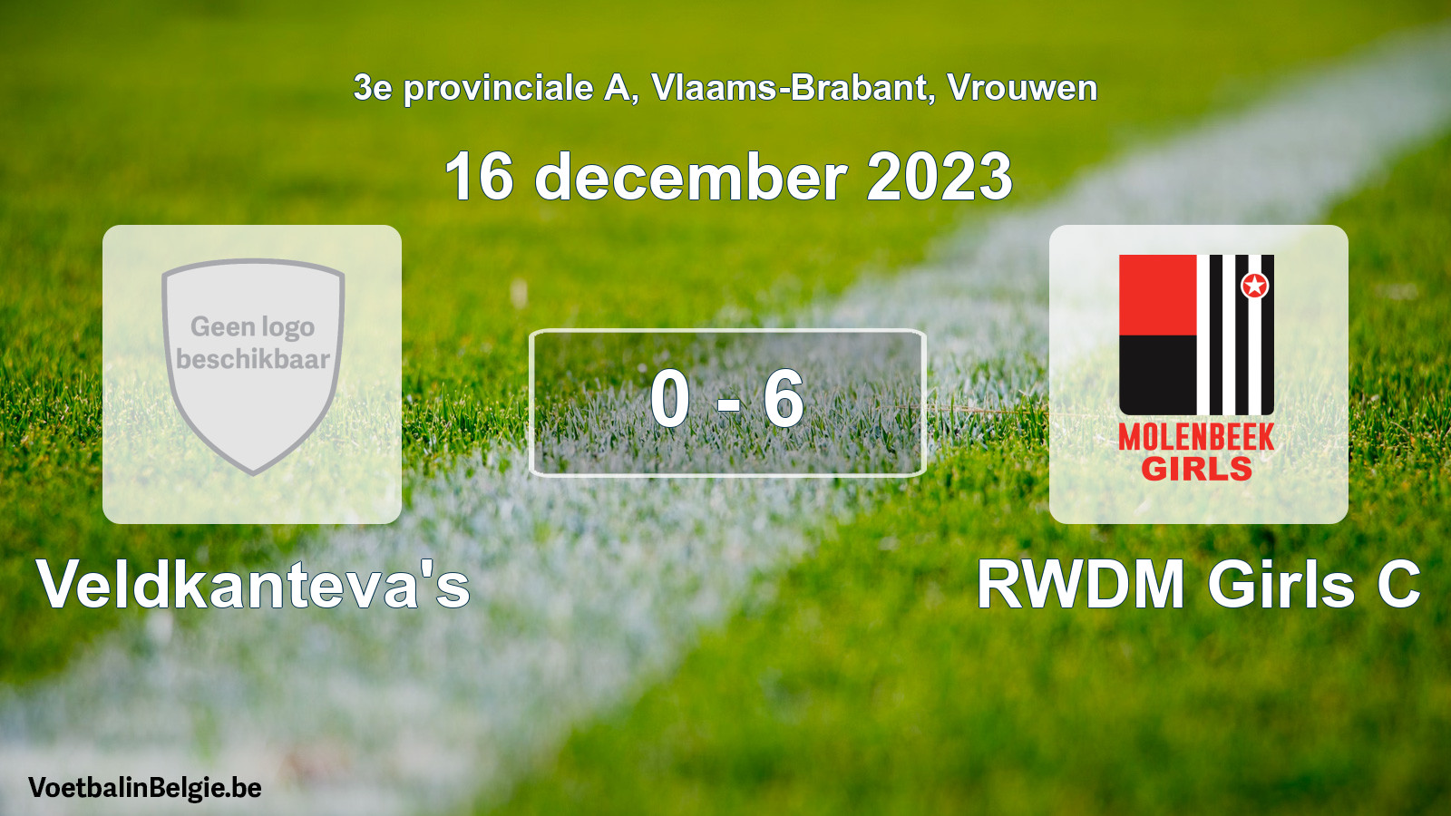 Gespeelde wedstrijd vrouwenvoetbal: Veldkanteva's - RWDM Girls C 0 - 6 (16 december 2023)