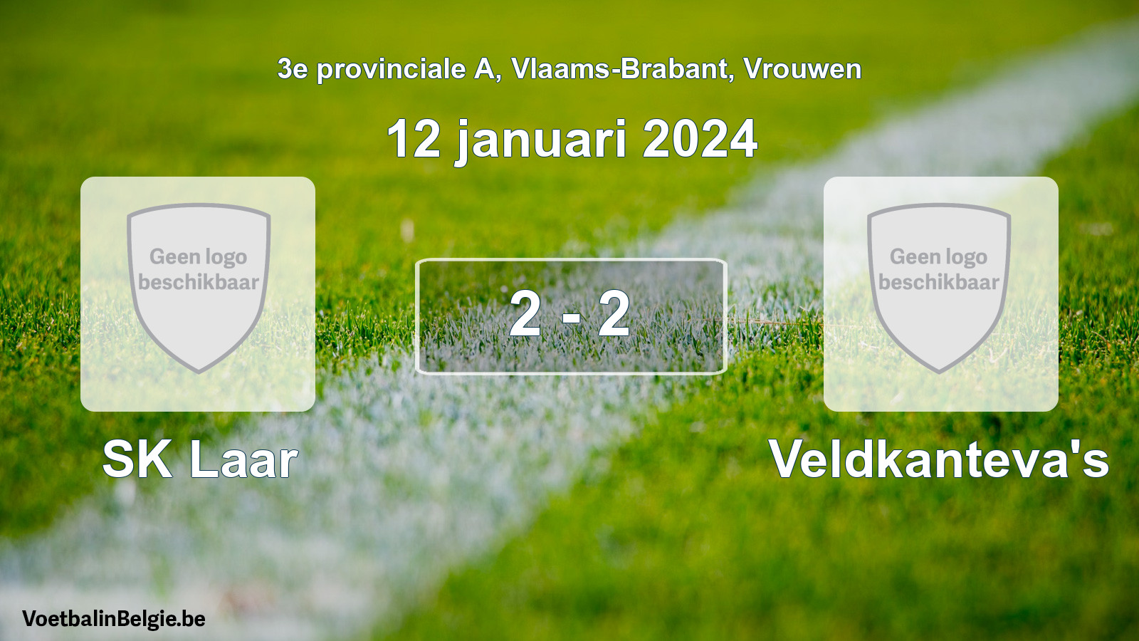 Gespeelde wedstrijd vrouwenvoetbal: SK Laar - Veldkanteva's 2 - 2 (12 januari 2024)