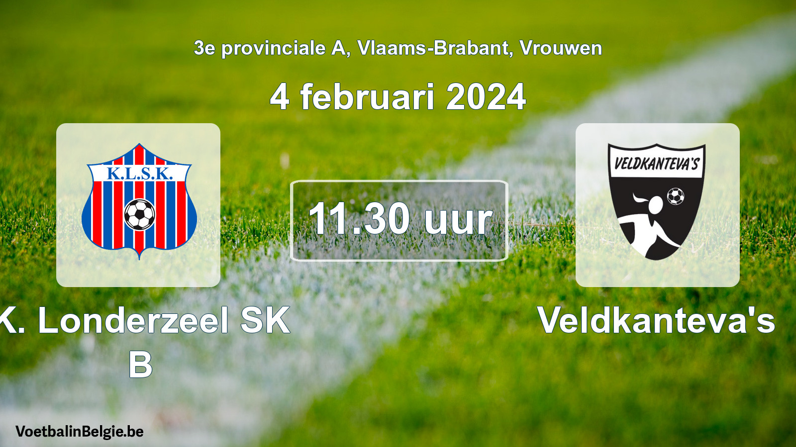 Geplande wedstrijd vrouwenvoetbal: K. Londerzeel SK B - Veldkanteva's (4 februari 2024)