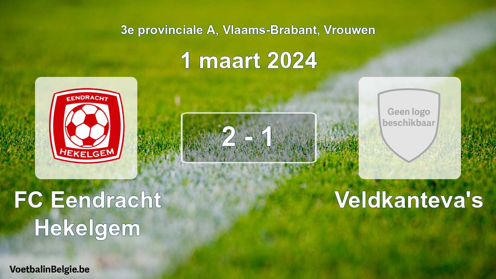 Gespeelde wedstrijd vrouwenvoetbal: FC Eendracht Hekelgem - Veldkanteva's 2 - 1 (1 maart 2024)