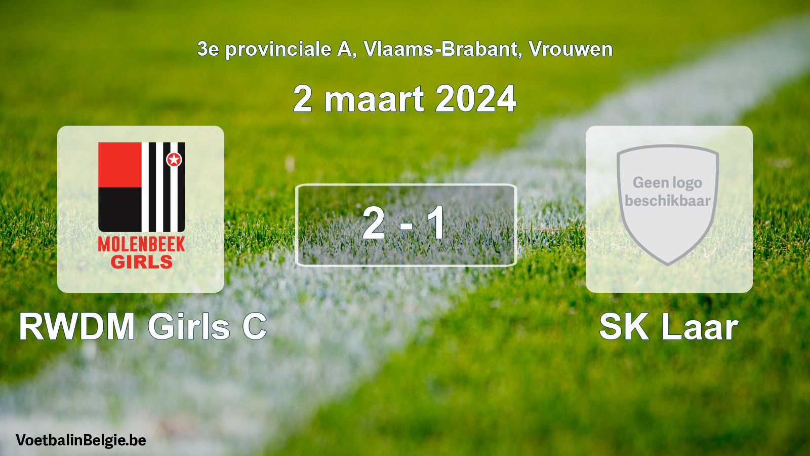 Gespeelde wedstrijd vrouwenvoetbal: RWDM Girls C - SK Laar 2 - 1 (2 maart 2024)