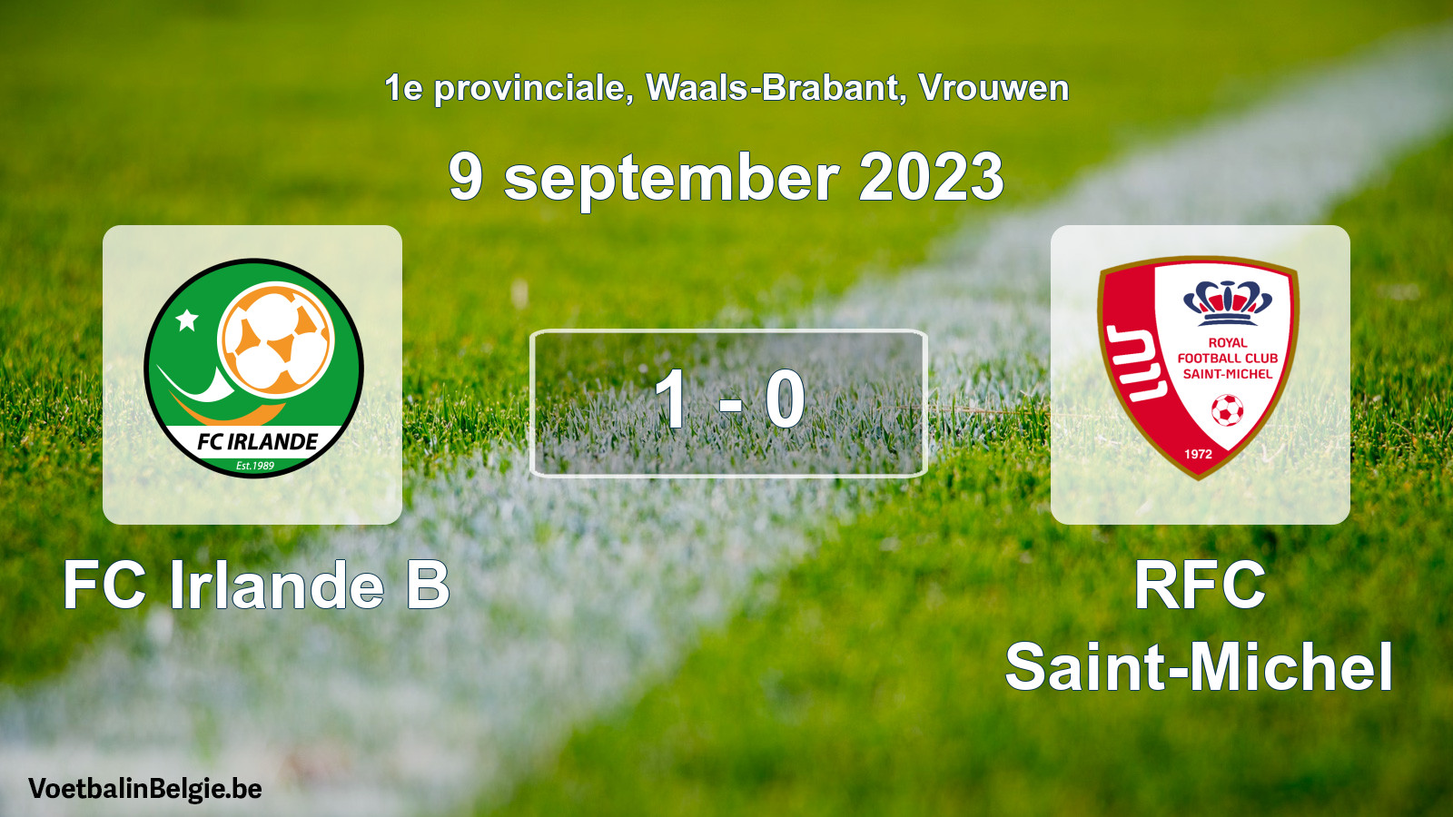 Gespeelde wedstrijd vrouwenvoetbal: FC Irlande B - RFC Saint-Michel 1 - 0 (9 september 2023)