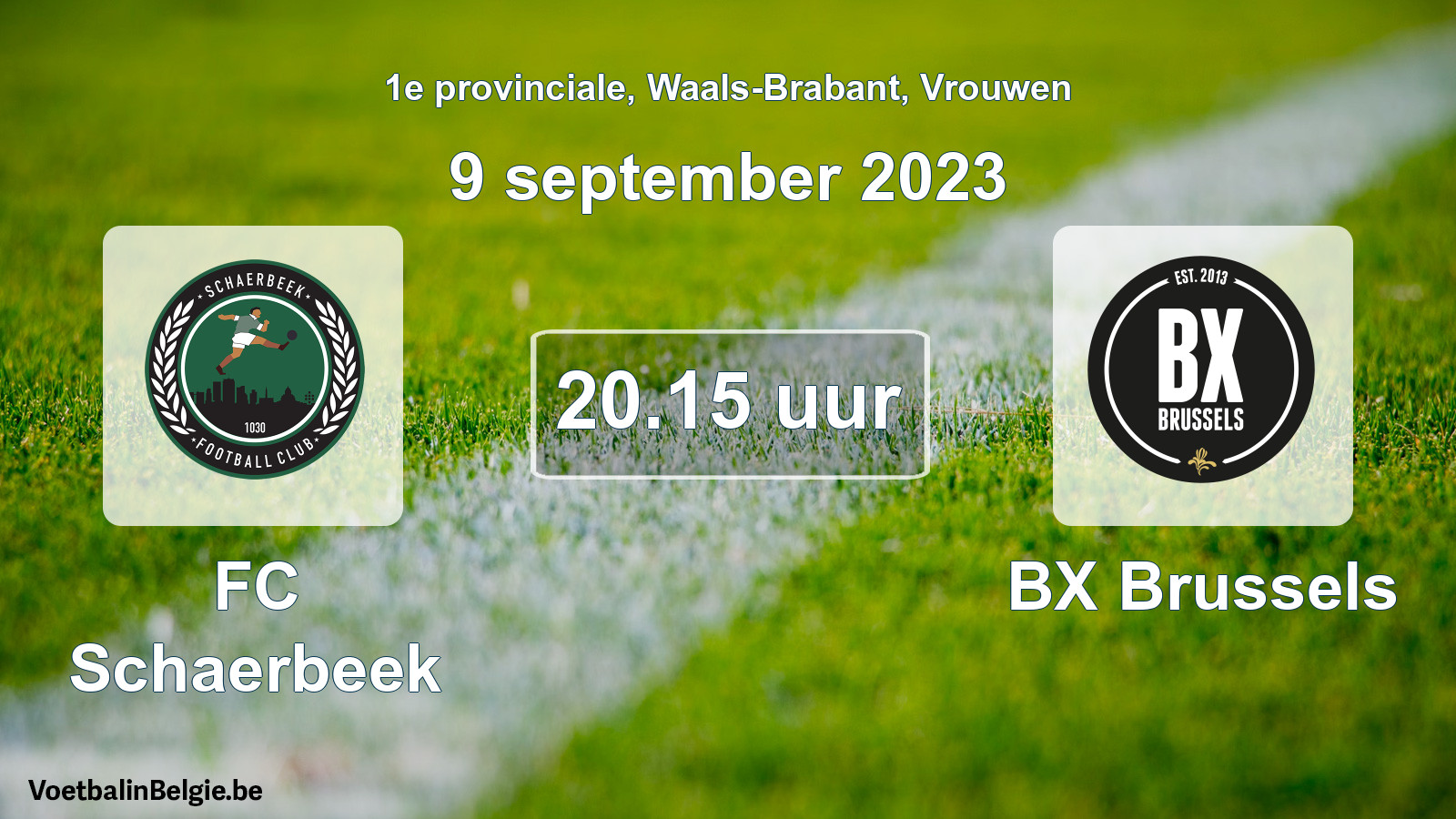 Match prévu football femmes: FC Schaerbeek - BX Brussels (9 septembre 2023)