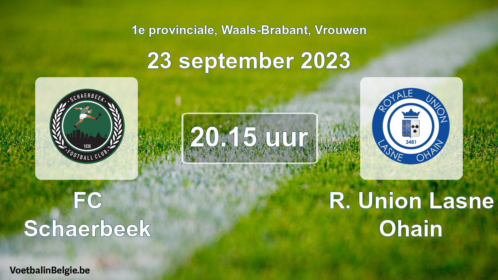Match prévu football femmes: FC Schaerbeek - R. Union Lasne Ohain (23 septembre 2023)