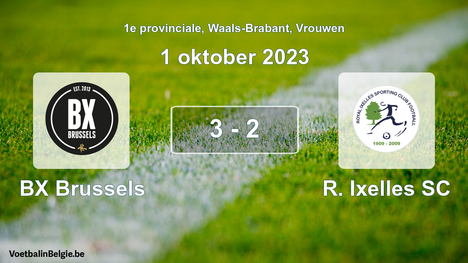 Gespeelde wedstrijd vrouwenvoetbal: BX Brussels - R. Ixelles SC 3 - 2 (1 oktober 2023)