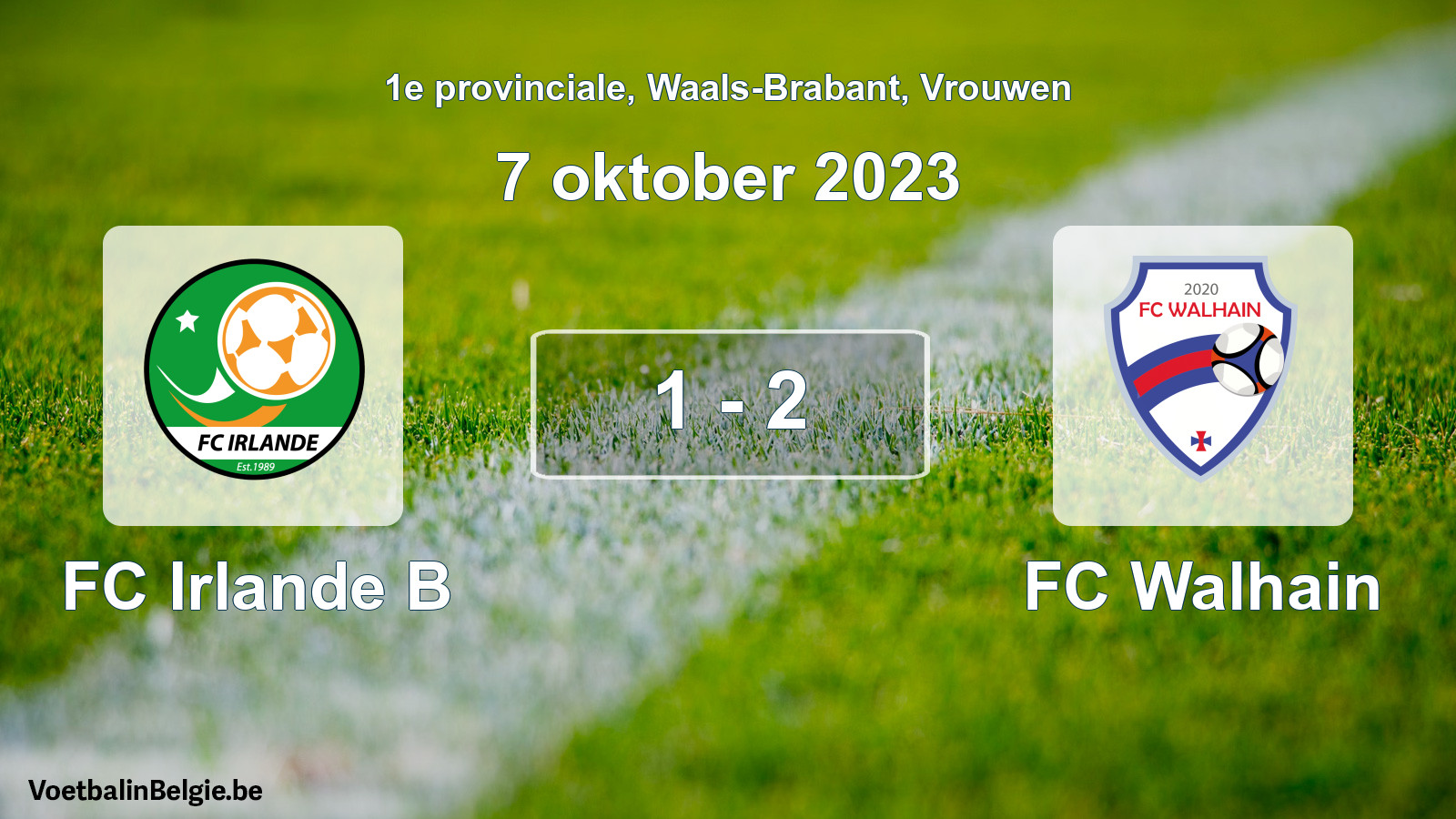 Gespeelde wedstrijd vrouwenvoetbal: FC Irlande B - FC Walhain 1 - 2 (7 oktober 2023)