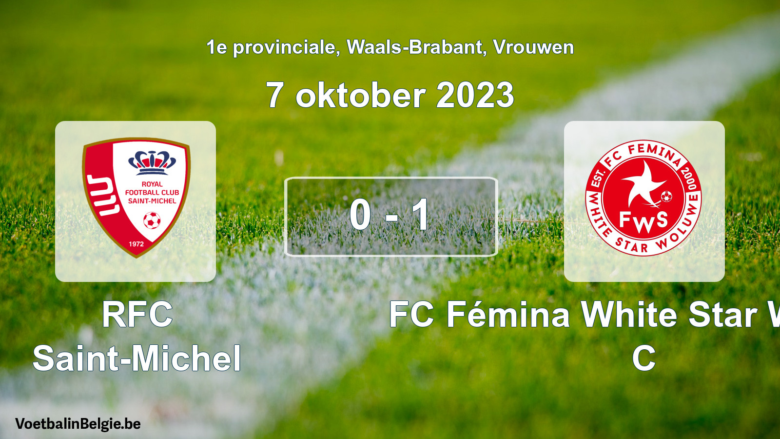 Gespeelde wedstrijd vrouwenvoetbal: RFC Saint-Michel - FC Fémina White Star Woluwe C 0 - 1 (7 oktober 2023)