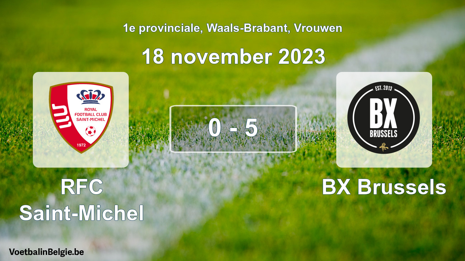 Gespeelde wedstrijd vrouwenvoetbal: RFC Saint-Michel - BX Brussels 0 - 5 (18 november 2023)