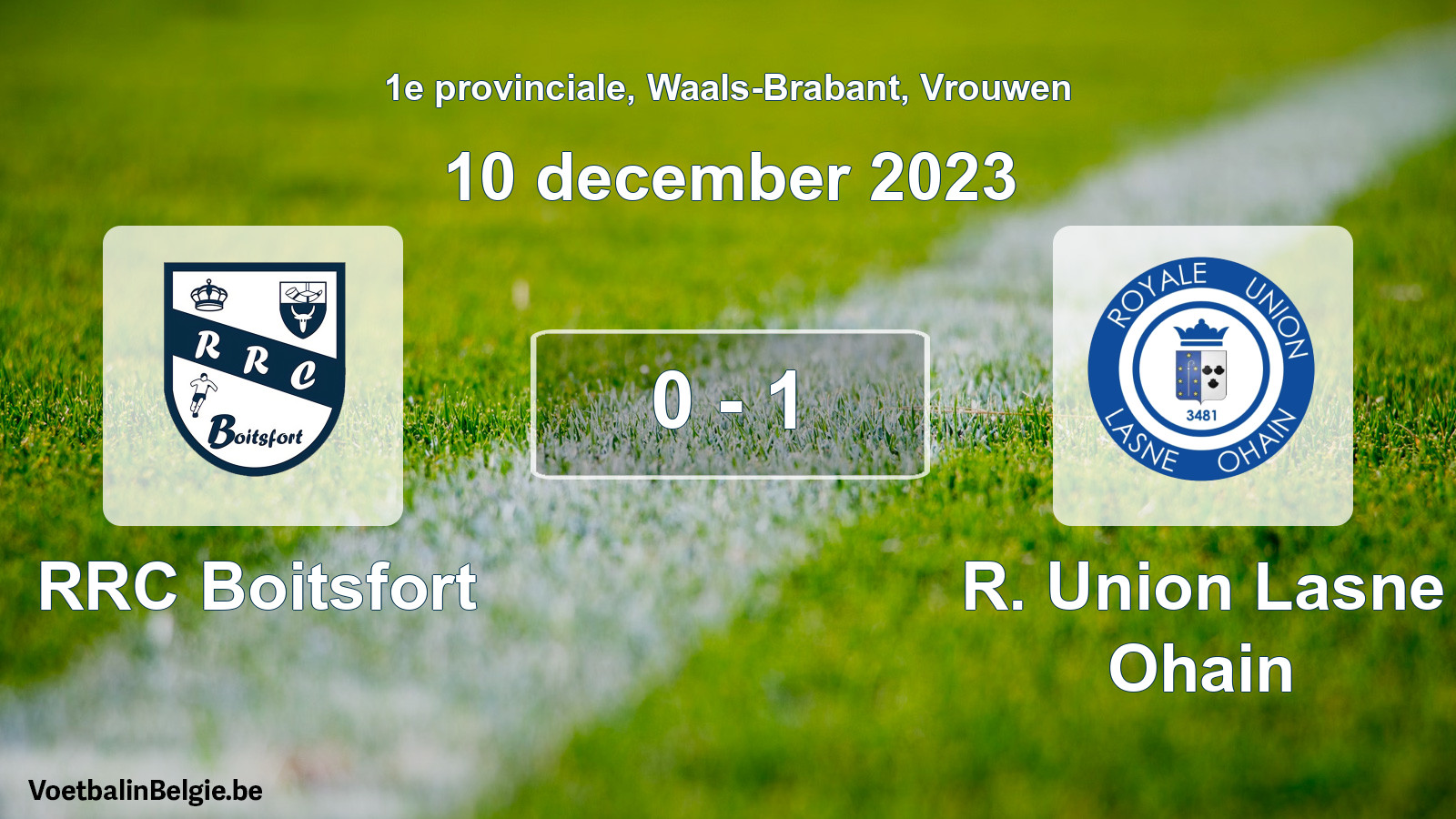 Gespeelde wedstrijd vrouwenvoetbal: RRC Boitsfort - R. Union Lasne Ohain 0 - 1 (10 december 2023)