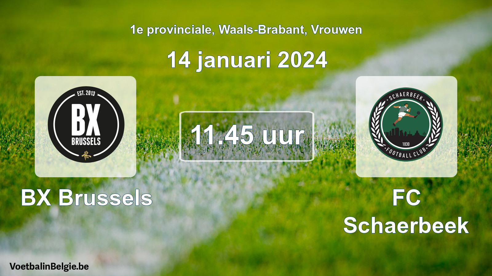 Geplantes Spiel frauen-Fußball: BX Brussels - FC Schaerbeek (14 Januar 2024)