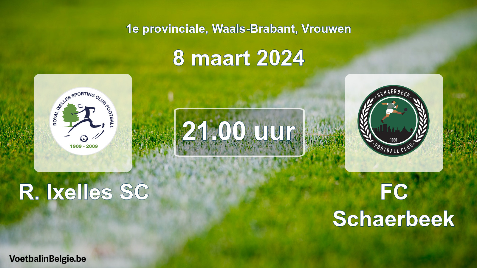 Match prévu football femmes: R. Ixelles SC - FC Schaerbeek (8 mars 2024)