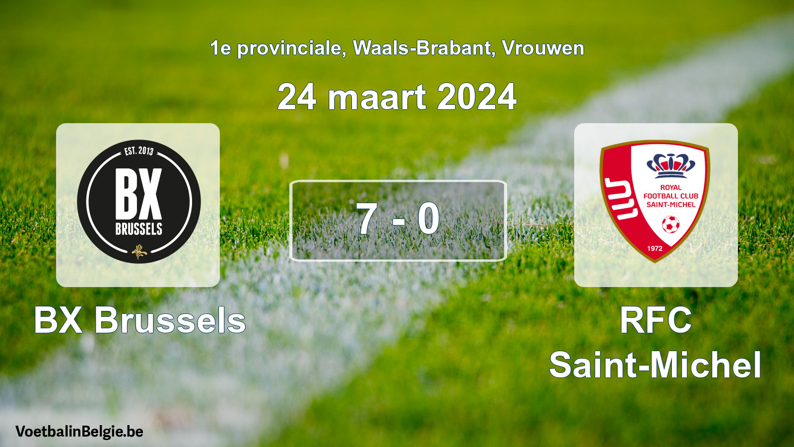 Played match women football: BX Brussels - RFC Saint-Michel 7 - 0 (24 March 2024)