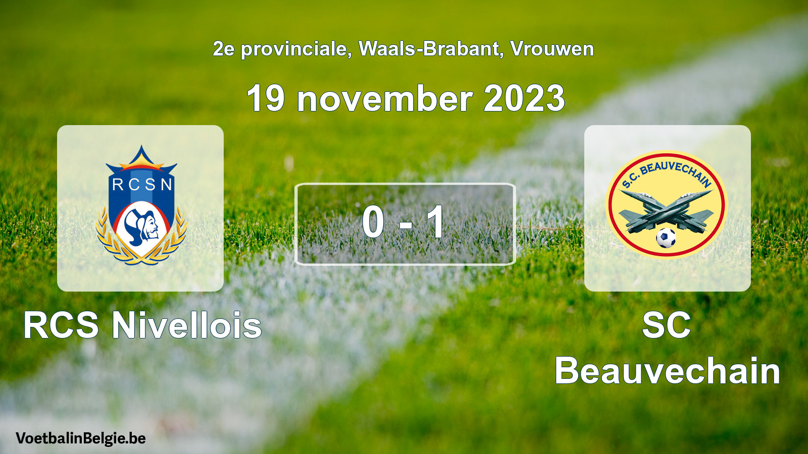 Gespeelde wedstrijd vrouwenvoetbal: RCS Nivellois - SC Beauvechain 0 - 1 (19 november 2023)