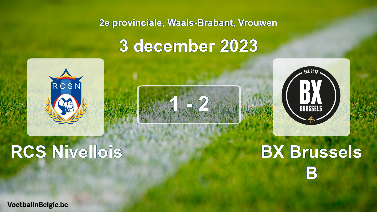 Gespeelde wedstrijd vrouwenvoetbal: RCS Nivellois - BX Brussels B 1 - 2 (3 december 2023)