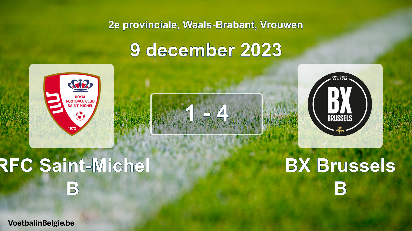 Gespeelde wedstrijd vrouwenvoetbal: RFC Saint-Michel B - BX Brussels B 1 - 4 (9 december 2023)